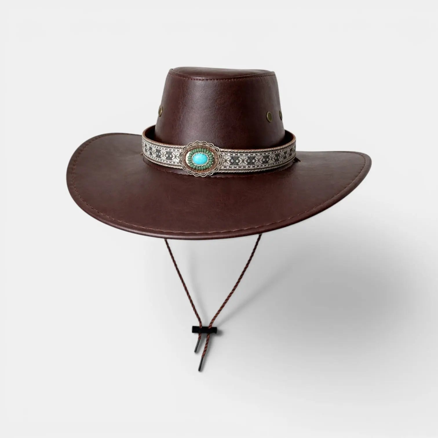 Chapeau Cowboy Cuir Bord Large Unisexe La Boutique du Chapeau