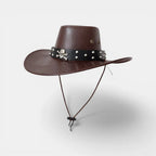 Chapeau Cowboy Cuir Bord Large Unisexe La Boutique du Chapeau