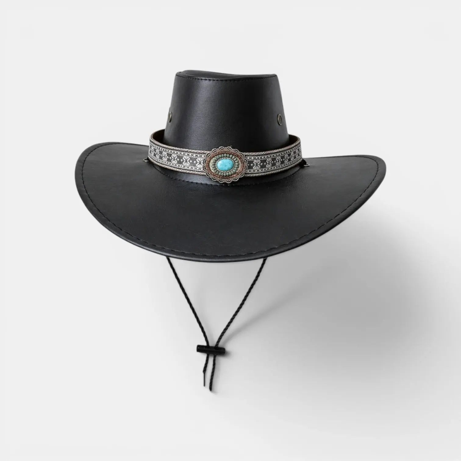 Chapeau Cowboy Cuir Bord Large Unisexe La Boutique du Chapeau