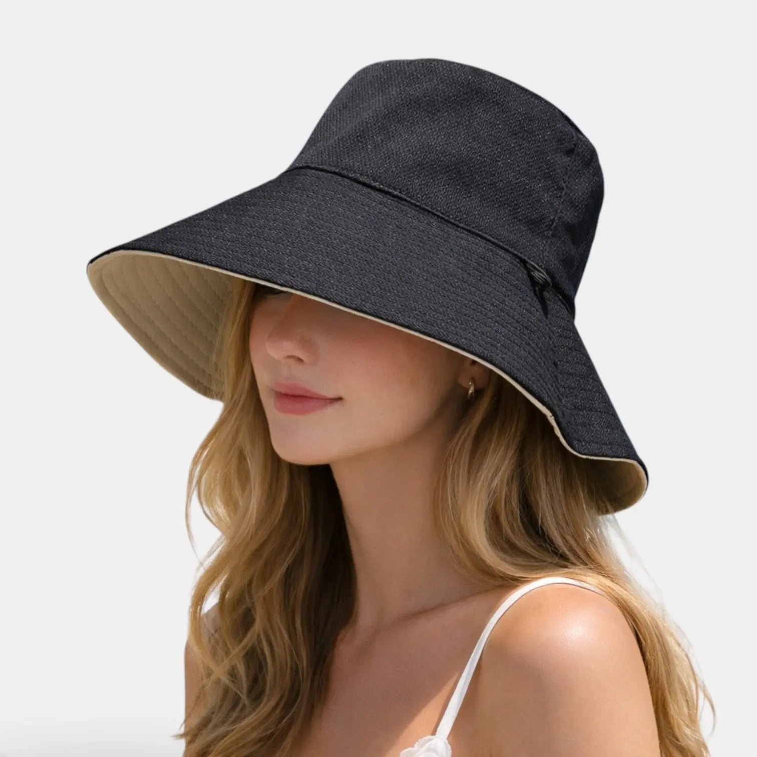 Bob Coton Réversible Bord Large Femme La Boutique du Chapeau