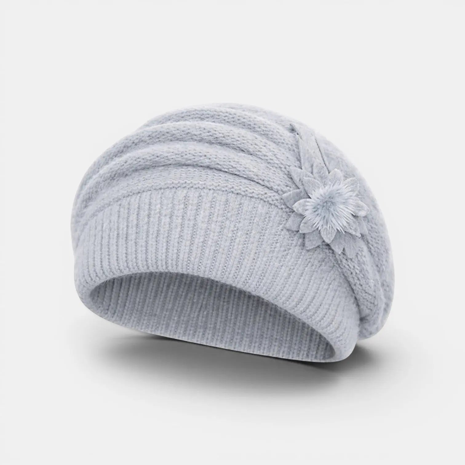 Bonnet Tricoté Fleur Décorative Femme La Boutique du Chapeau
