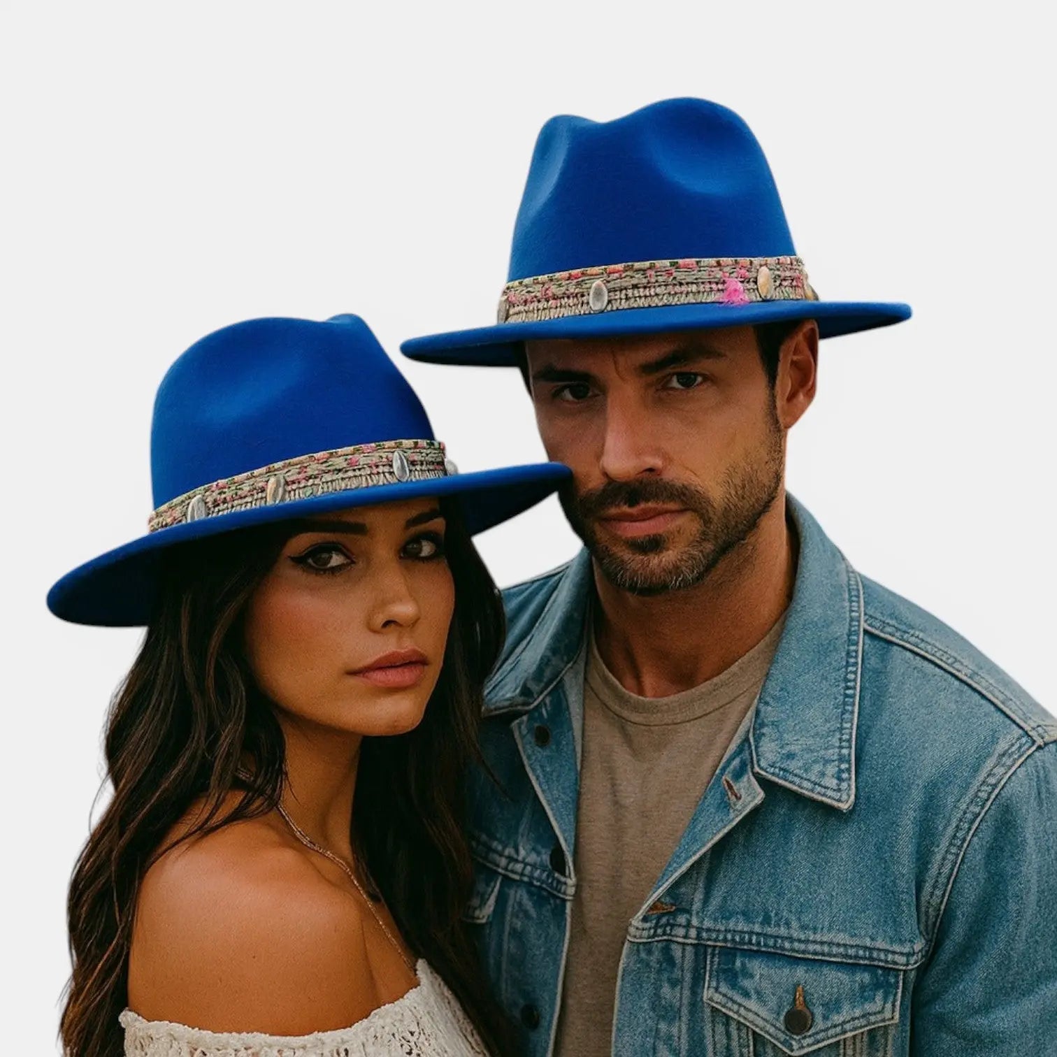 Chapeau Fedora Feutre Bord Large Bande Bohème Mixte La Boutique du Chapeau