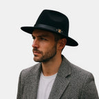 Chapeau Fedora Feutre Bande Cuir Initiale Dorée La Boutique du Chapeau