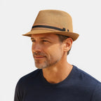 Chapeau Panama Tressé Bande Contrastée Homme La Boutique du Chapeau