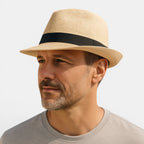 Chapeau Panama Paille Tressée Homme Femme Bande Noire La Boutique du Chapeau