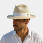 Chapeau Panama Paille Bande Contrastée Unisexe La Boutique du Chapeau