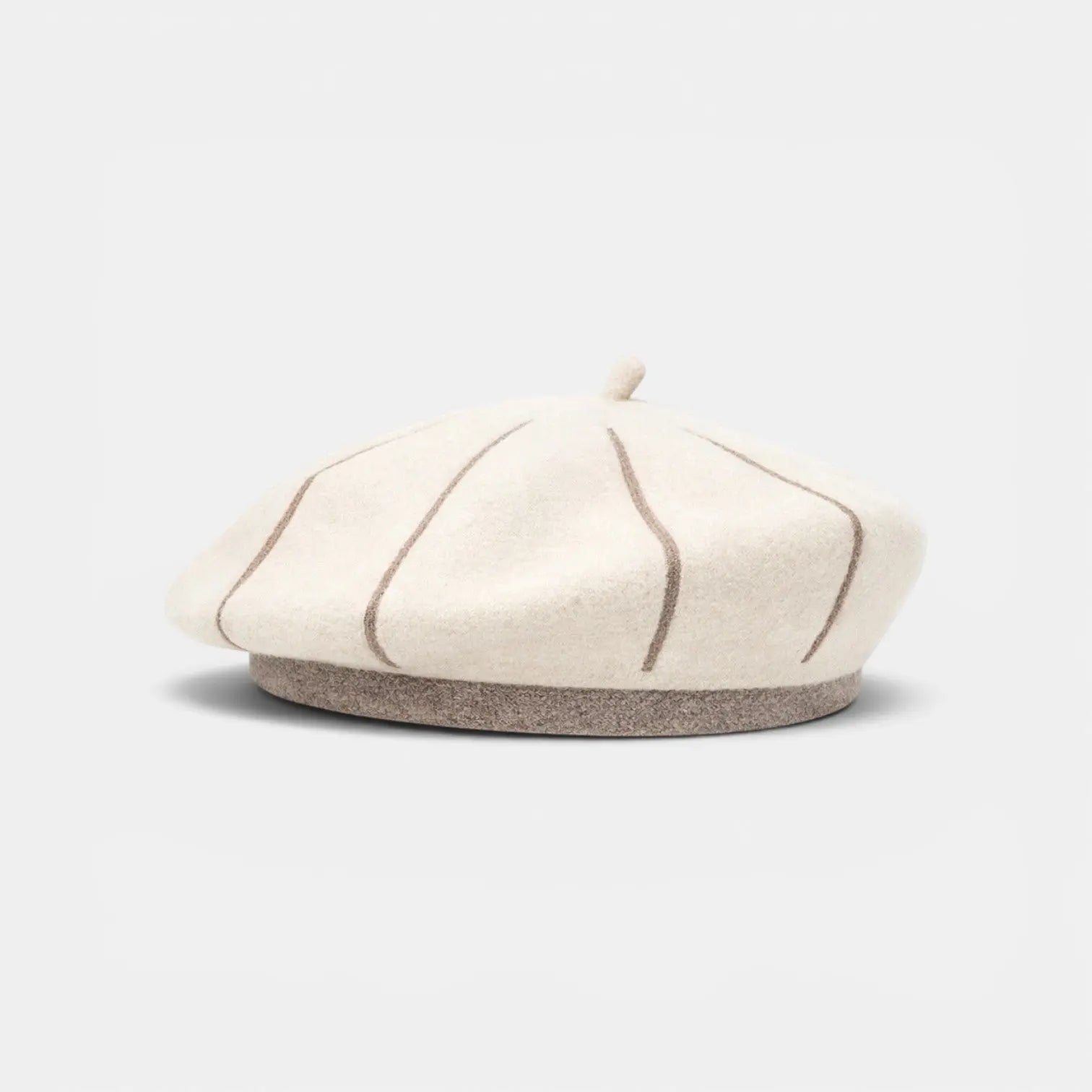 Béret Laine Rayures Contrastantes Femme