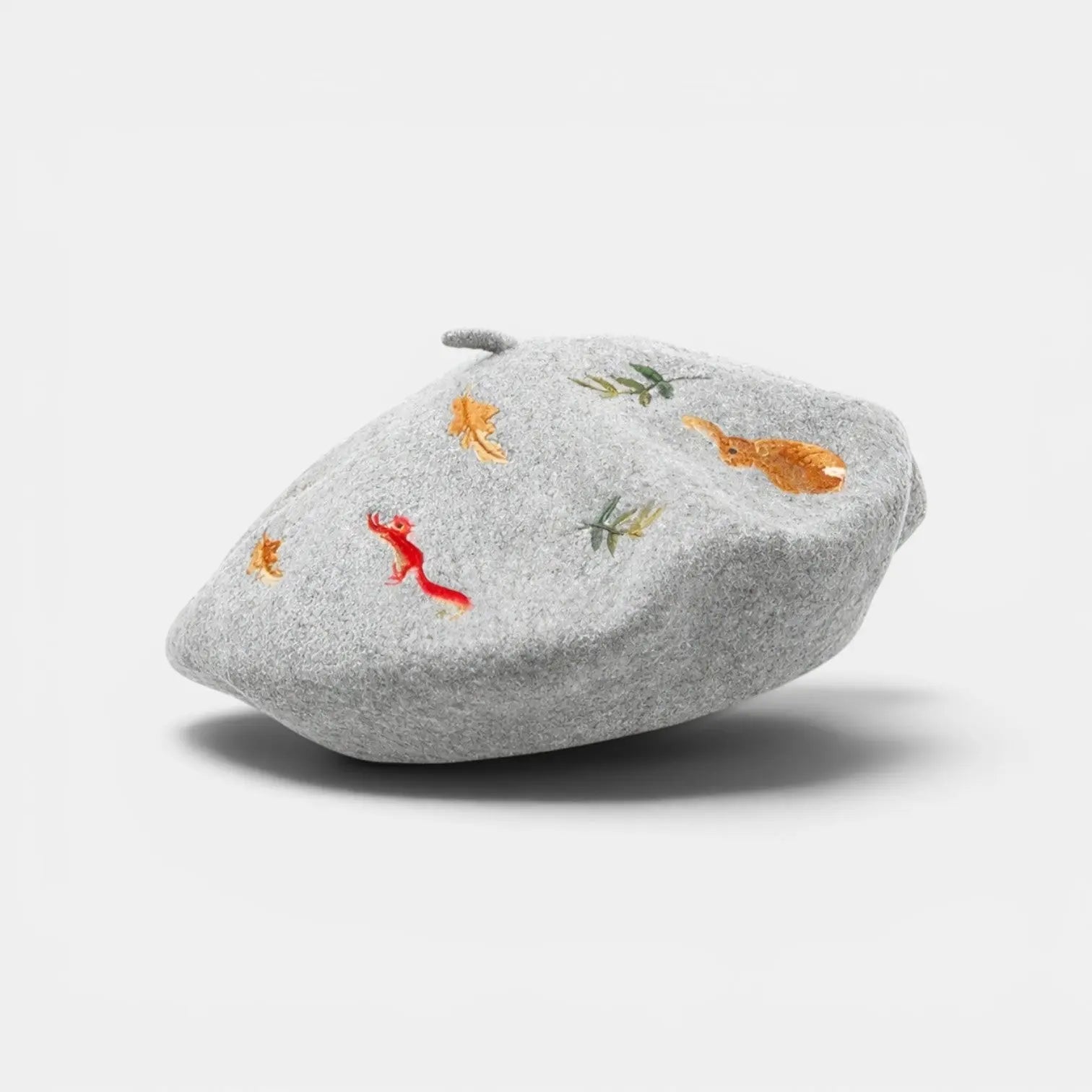Béret Laine Brodé Motifs Animaux Femme