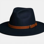 Chapeau Fedora Laine Bord Large avec Ceinture Cuir La Boutique du Chapeau