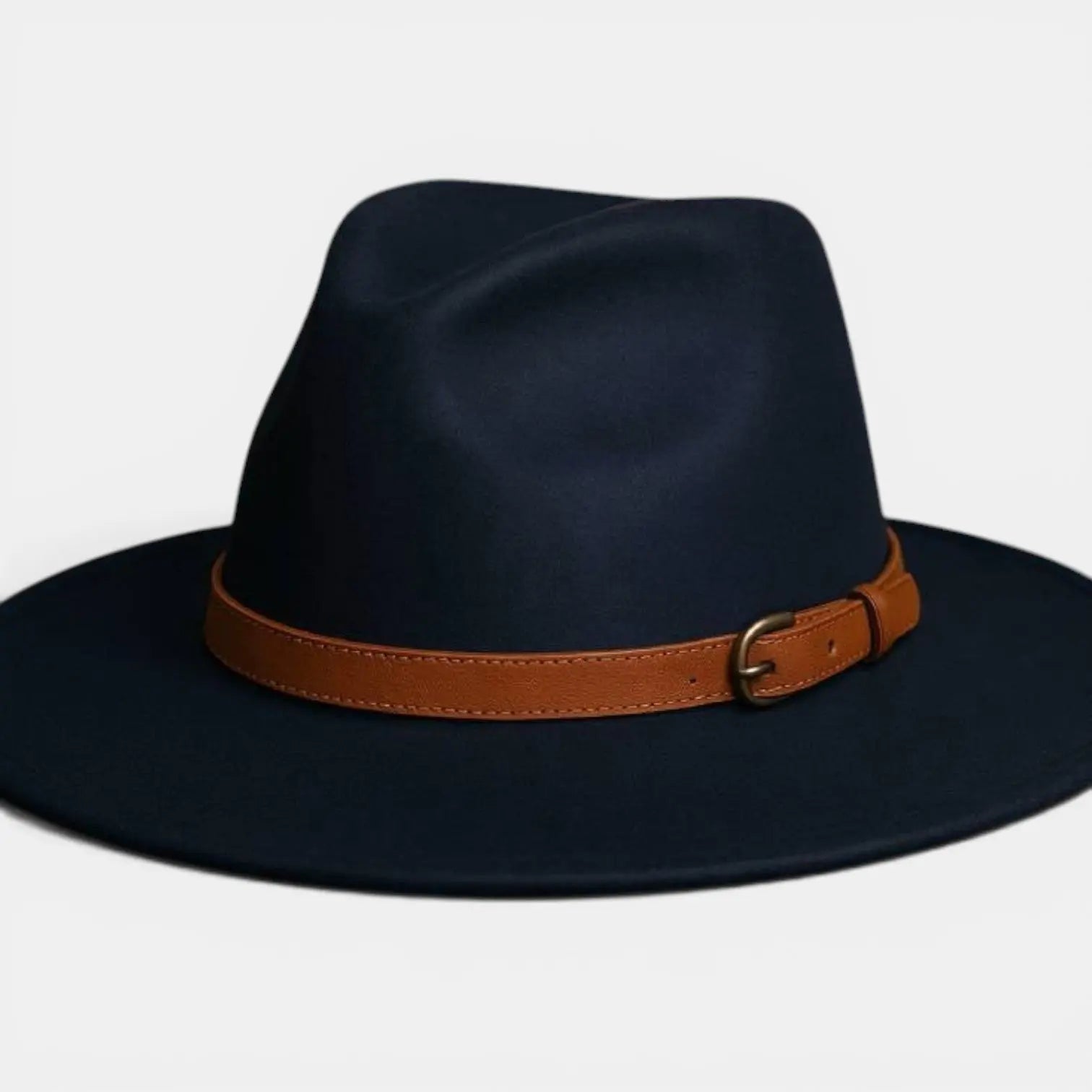 Chapeau Fedora Laine Bord Large avec Ceinture Cuir La Boutique du Chapeau