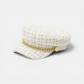 Casquette Gavroche Tweed Chaîne Dorée Femme La Boutique du Chapeau