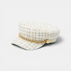 Casquette Gavroche Tweed Chaîne Dorée Femme La Boutique du Chapeau