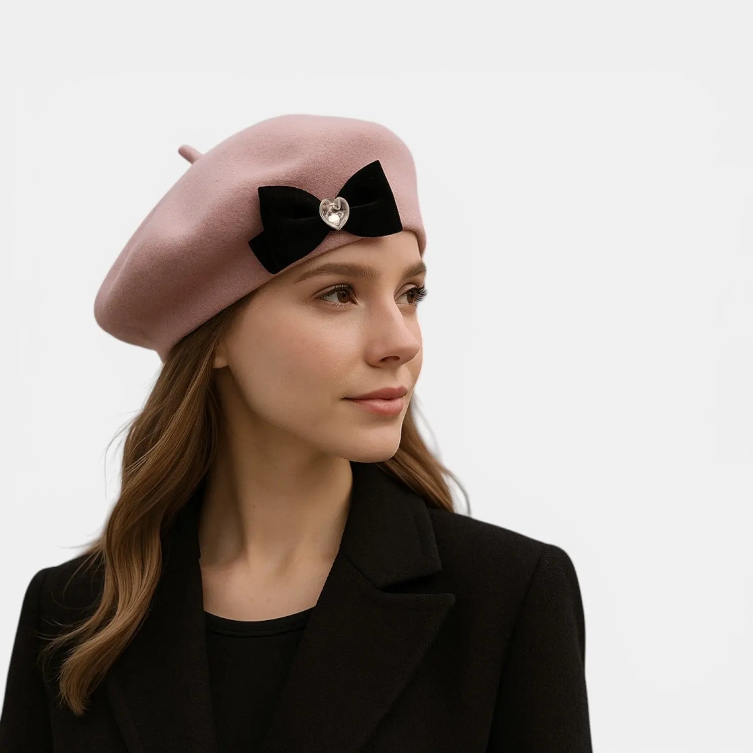 Béret Laine Nœud Velours Femme