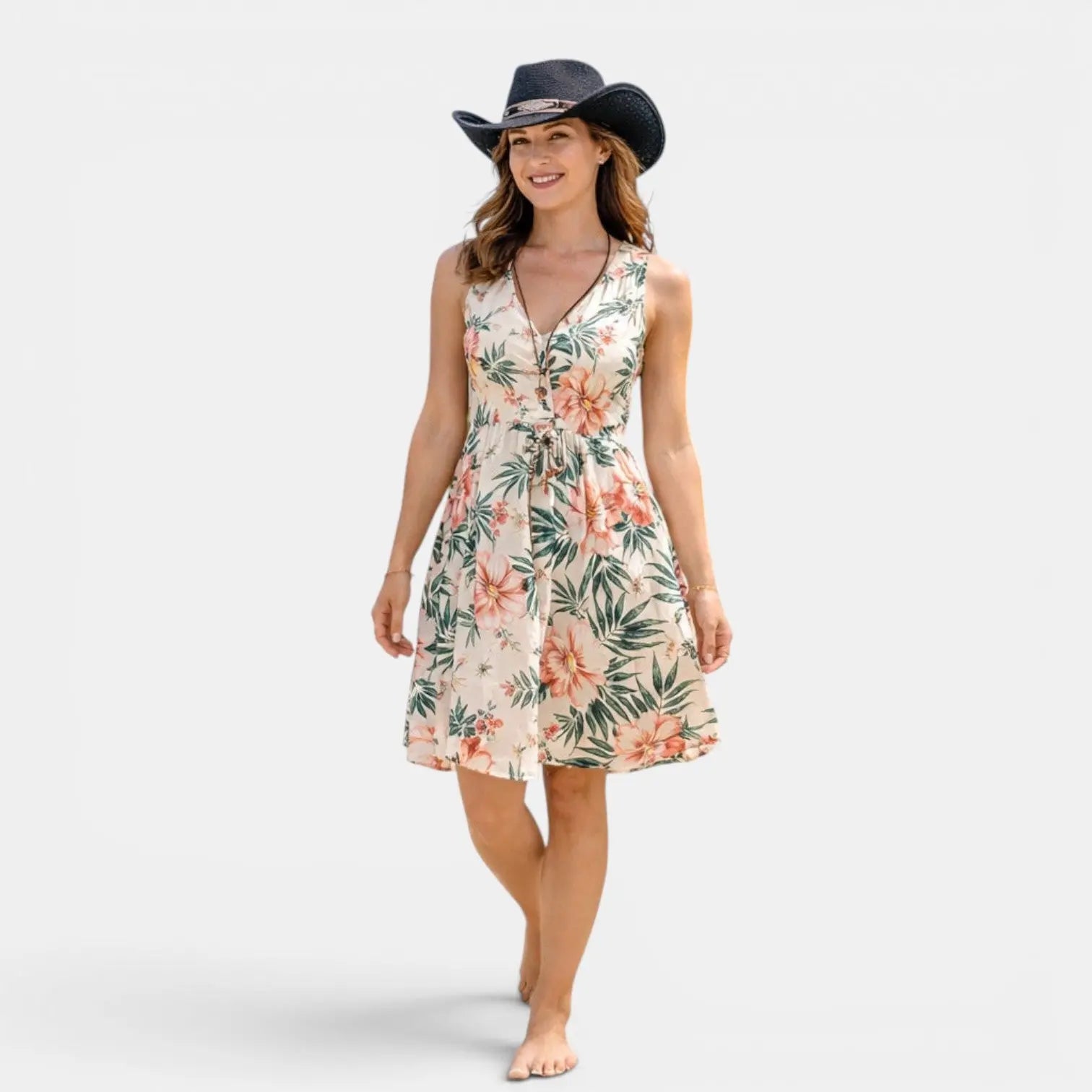 Chapeau Paille Cowboy Bord Large Femme