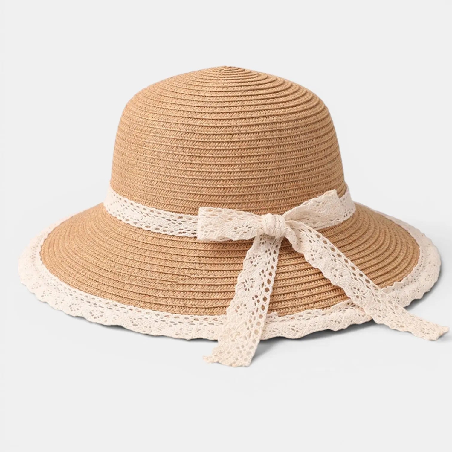 Chapeau Paille Bord Large Dentelle Femme