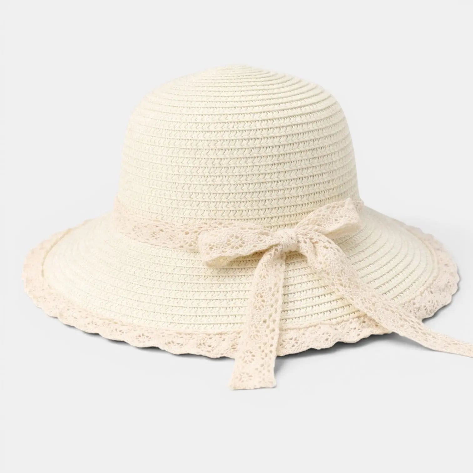 Chapeau Paille Bord Large Dentelle Femme