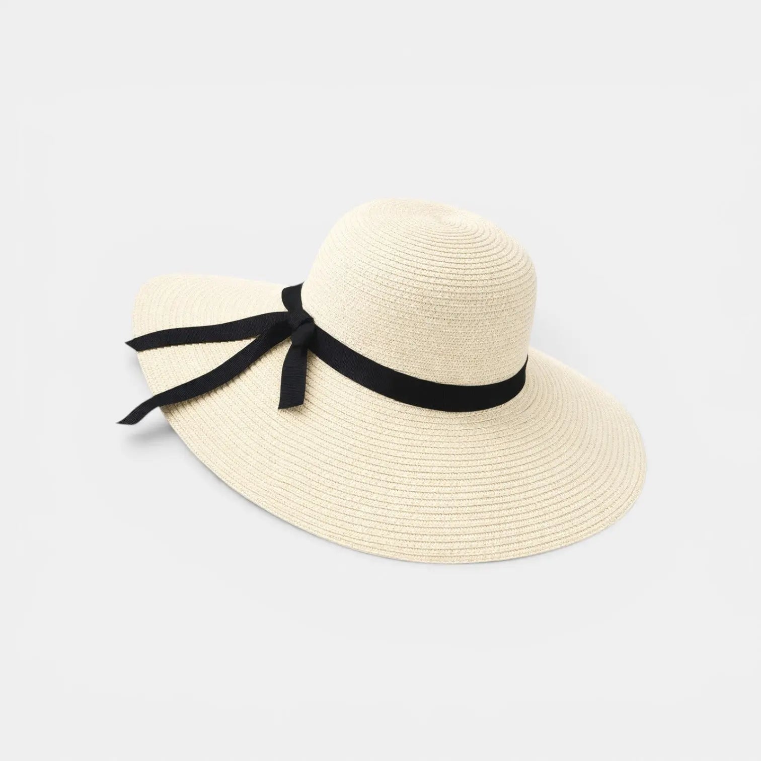 Chapeau Paille Bord Large Femme Ruban Noir La Boutique du Chapeau