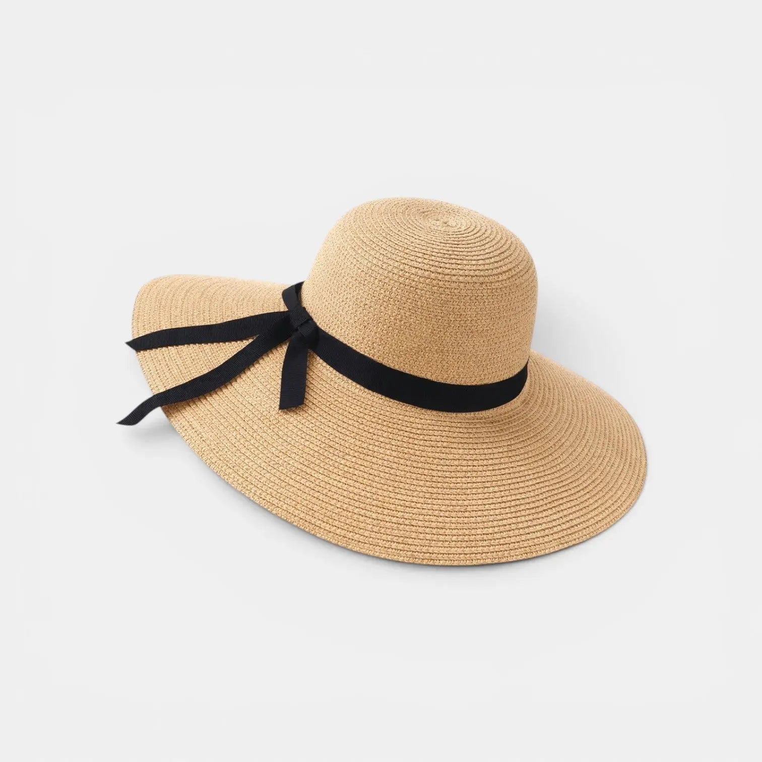Chapeau Paille Bord Large Femme Ruban Noir La Boutique du Chapeau