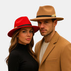 Chapeau Fedora Laine Bord Large Plume Dorée La Boutique du Chapeau