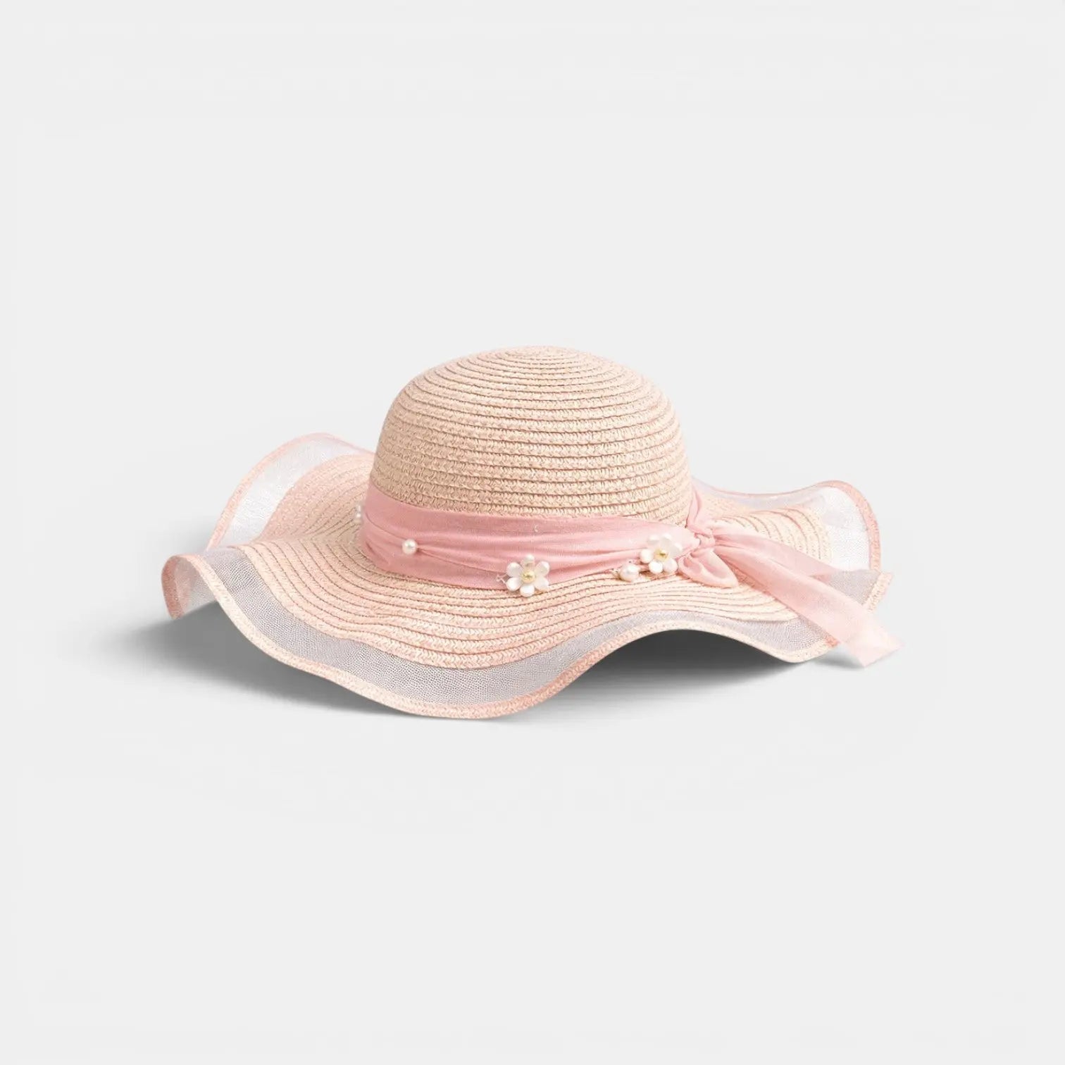 Chapeau Paille Bord Large Vague Perles Femme La Boutique du Chapeau