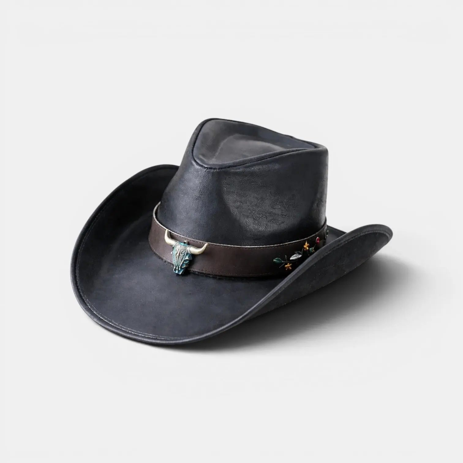Chapeau Cowboy Cuir Véritable Motif Taureau Homme La Boutique du Chapeau