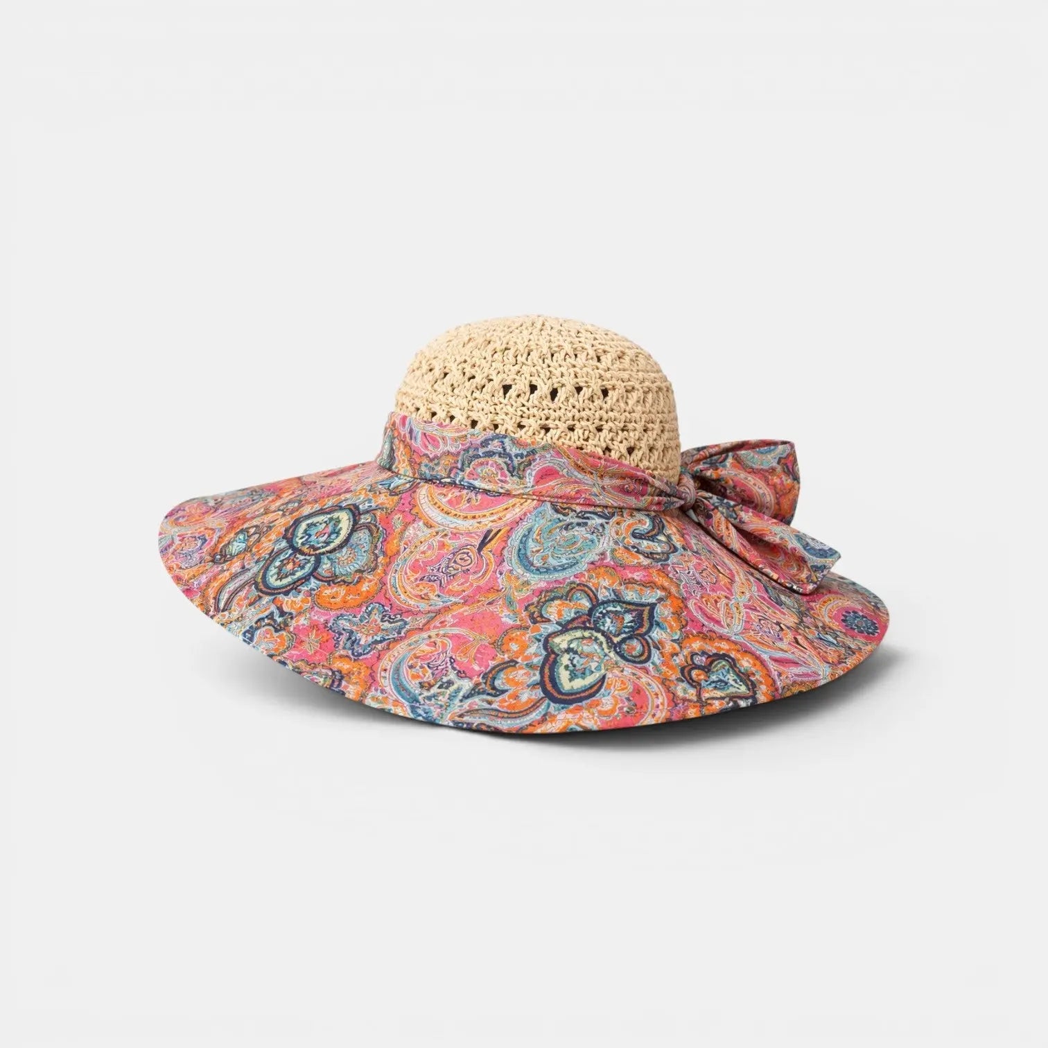 Chapeau Paille Bord Large Floral Femme