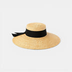 Chapeau Paille Bord Large Ruban Noir Femme La Boutique du Chapeau