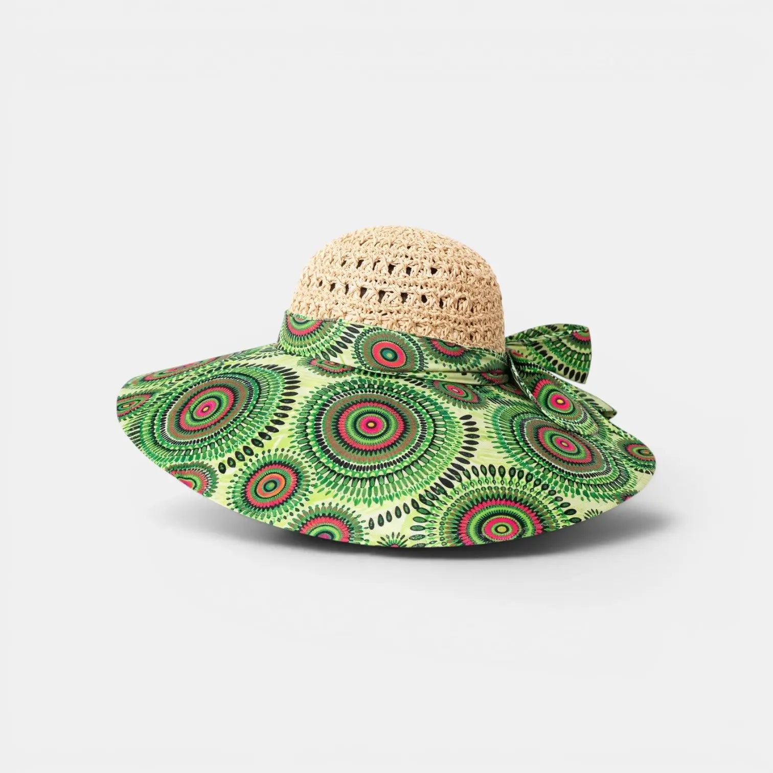 Chapeau Paille Bord Large Floral Femme