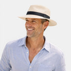 Chapeau Panama Paille Bord Large Ruban Noir La Boutique du Chapeau