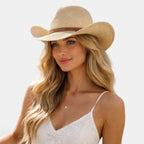 Chapeau Cowboy Paille Lanière Cuir La Boutique du Chapeau