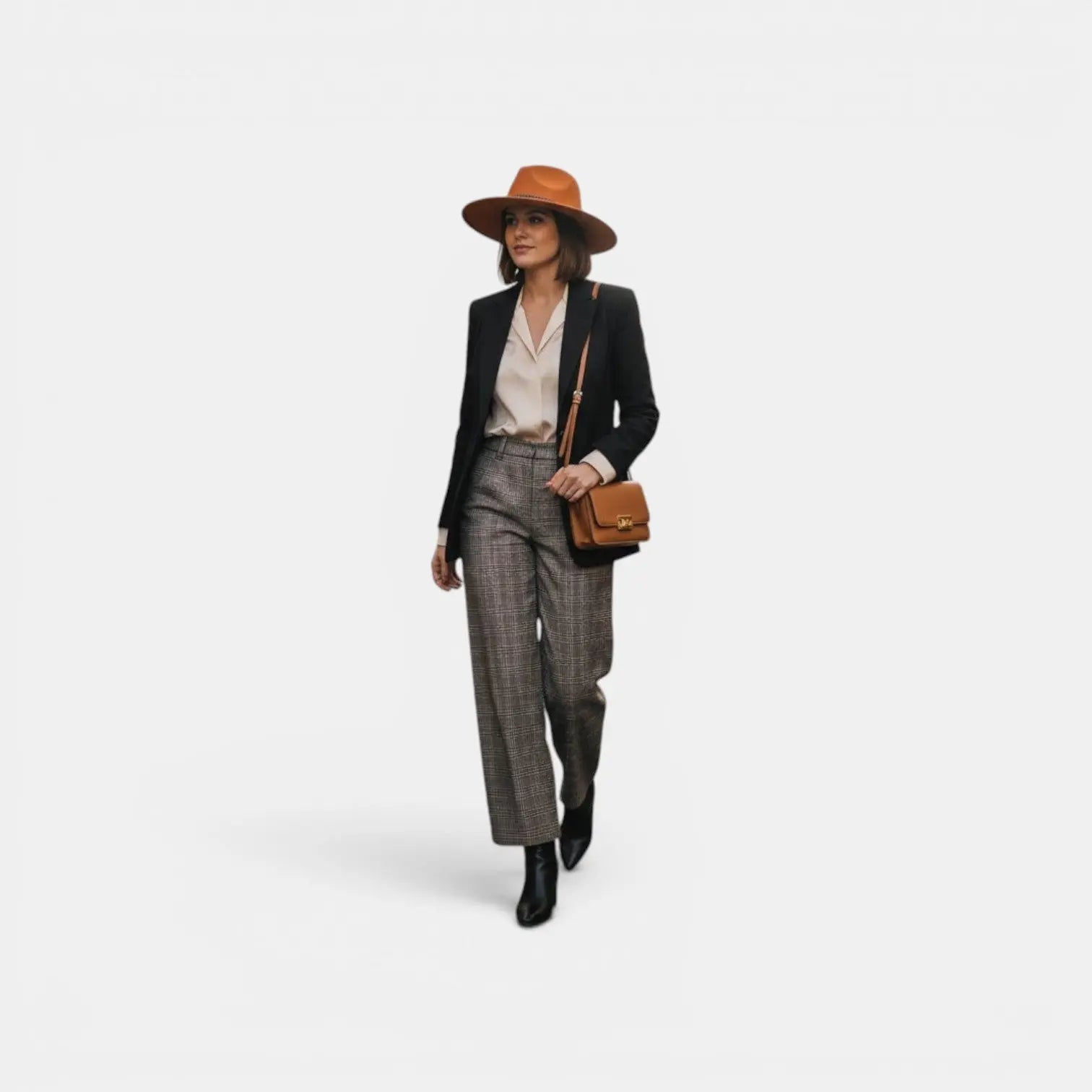 Chapeau Fedora Suédé Cordon Perlé Femme