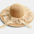 Chapeau Paille Tressée Ajourée Bord Large Dentelle Femme La Boutique du Chapeau