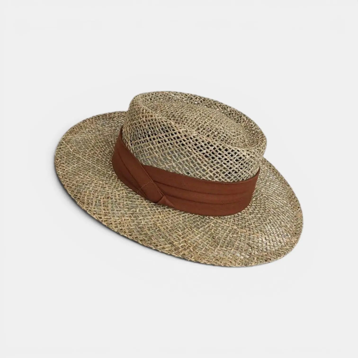 Chapeau Paille Bord Large Tressé Mixte Ruban Blanc La Boutique du Chapeau