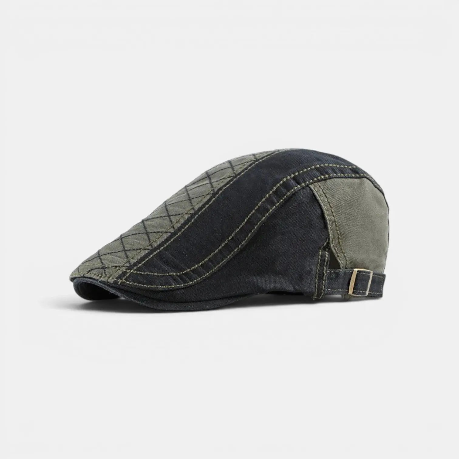 Béret Gavroche Coton Bicolore Surpiqûres Homme La Boutique du Chapeau