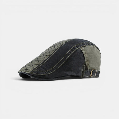 Béret Gavroche Coton Bicolore Surpiqûres Homme La Boutique du Chapeau