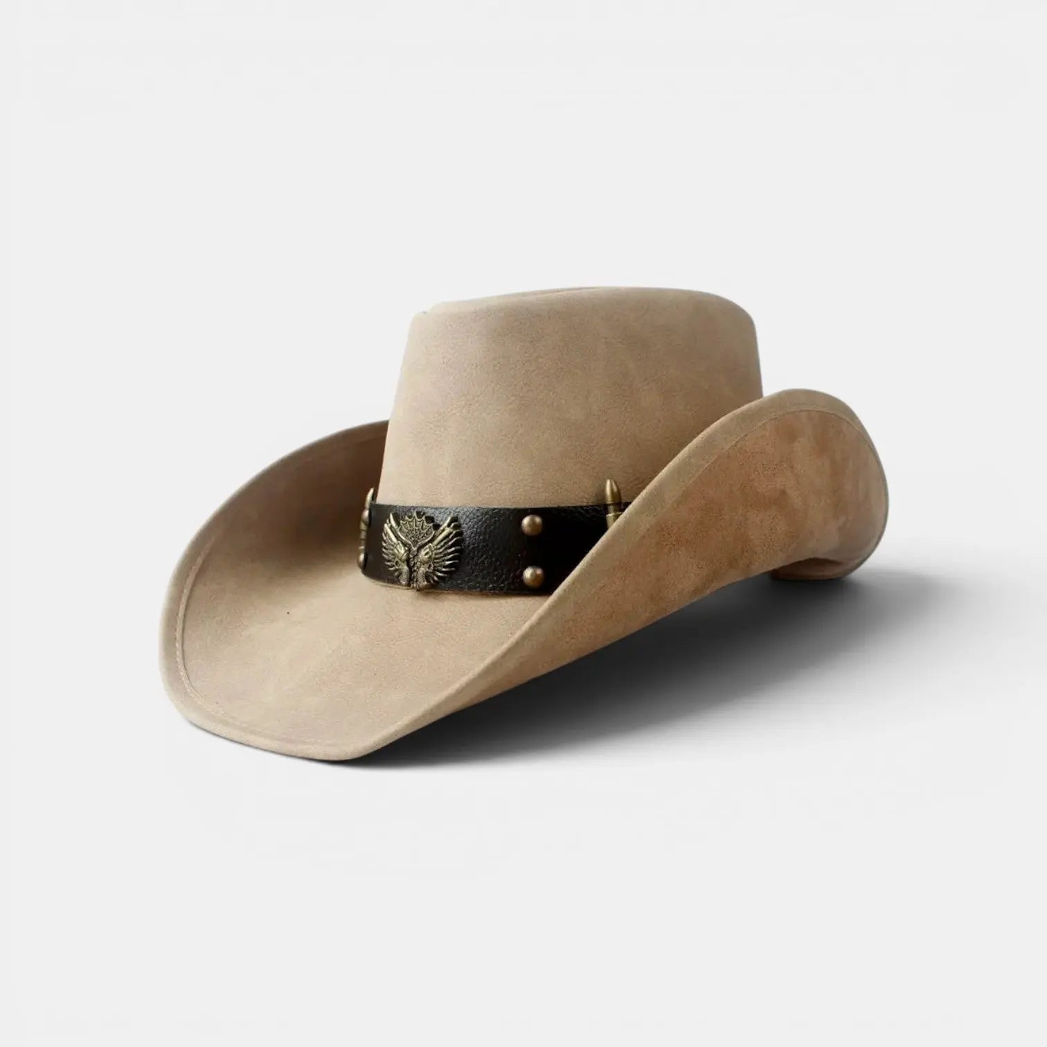 Chapeau Cowboy Cuir Vieilli Boucle Longhorn Unisexe La Boutique du Chapeau