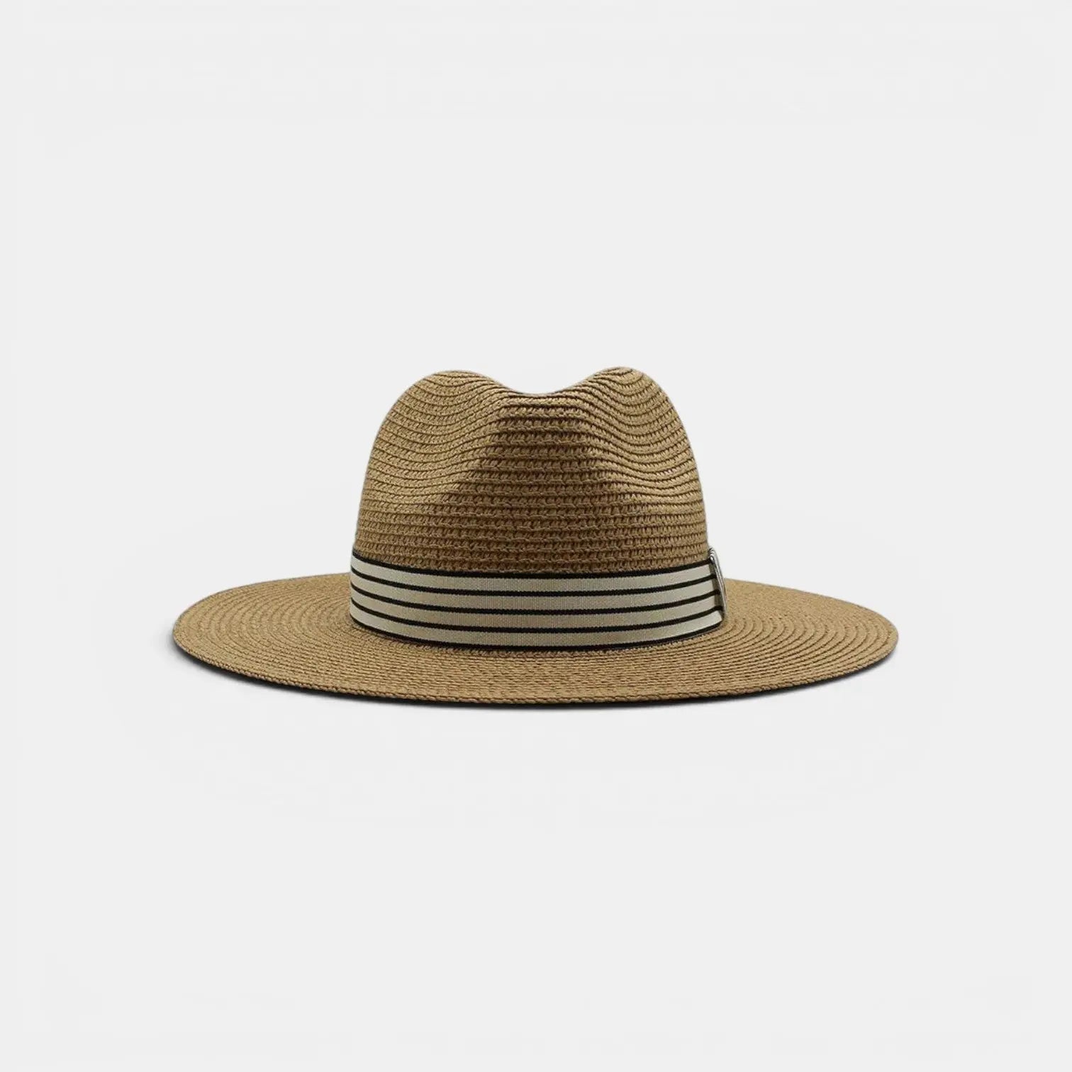 Chapeau Panama Paille Bord Large Unisexe Bandeau Rayé