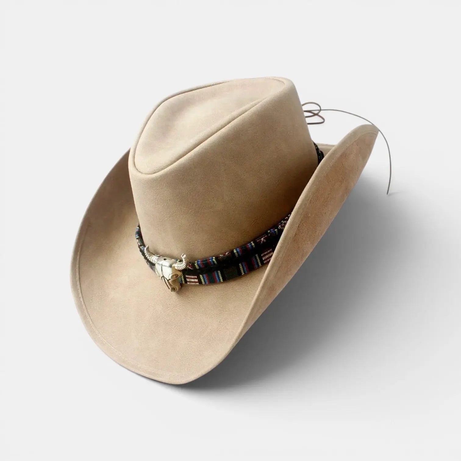 Chapeau Cowboy Cuir Vieilli Boucle Longhorn Unisexe La Boutique du Chapeau