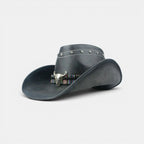 Chapeau Cowboy Cuir Véritable Rivets Crâne Homme La Boutique du Chapeau