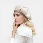 Béret Laine Rayures Contrastantes Femme La Boutique du Chapeau