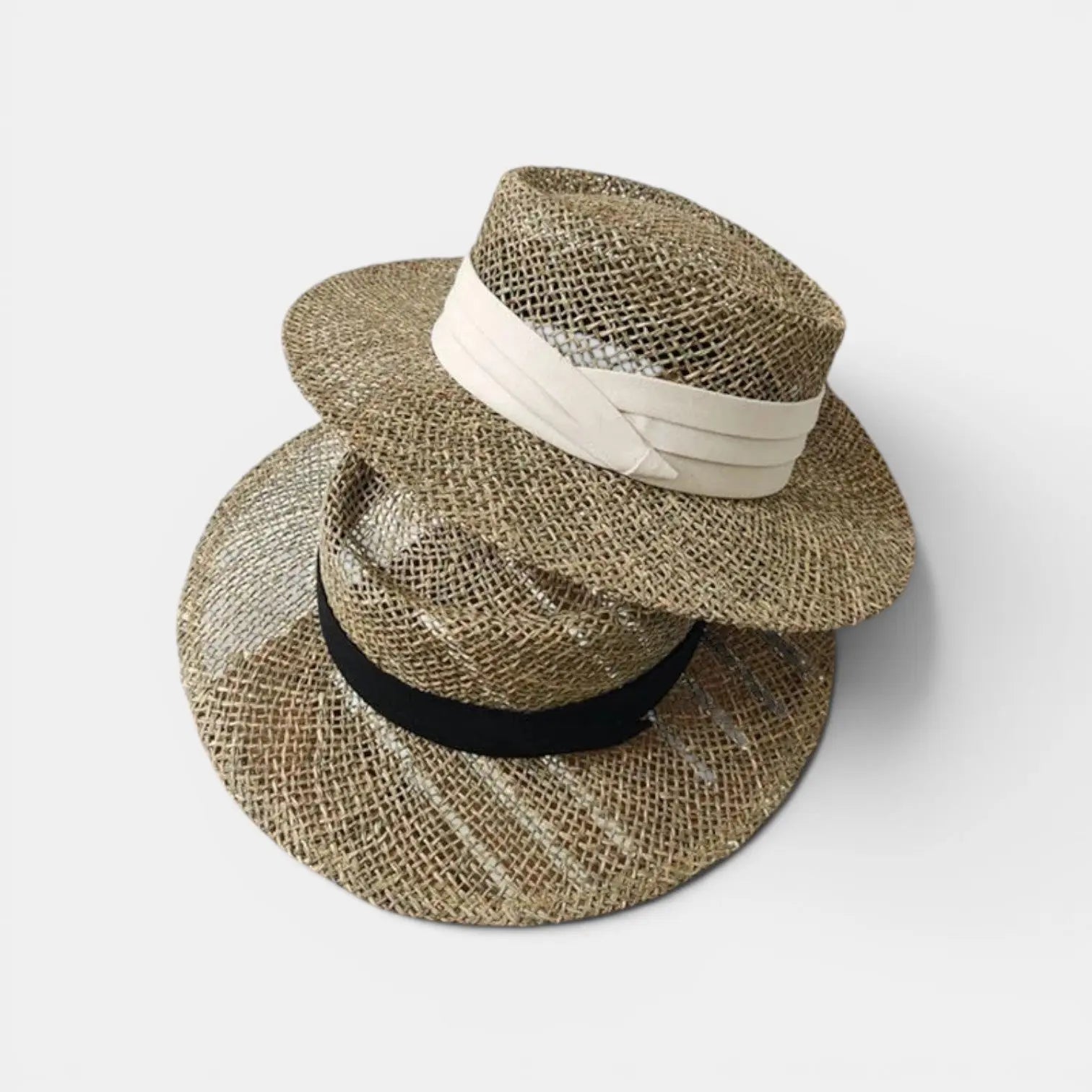 Chapeau Paille Bord Large Tressé Mixte Ruban Blanc La Boutique du Chapeau