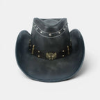 Chapeau Cowboy Cuir Véritable Rivets Crâne Homme La Boutique du Chapeau
