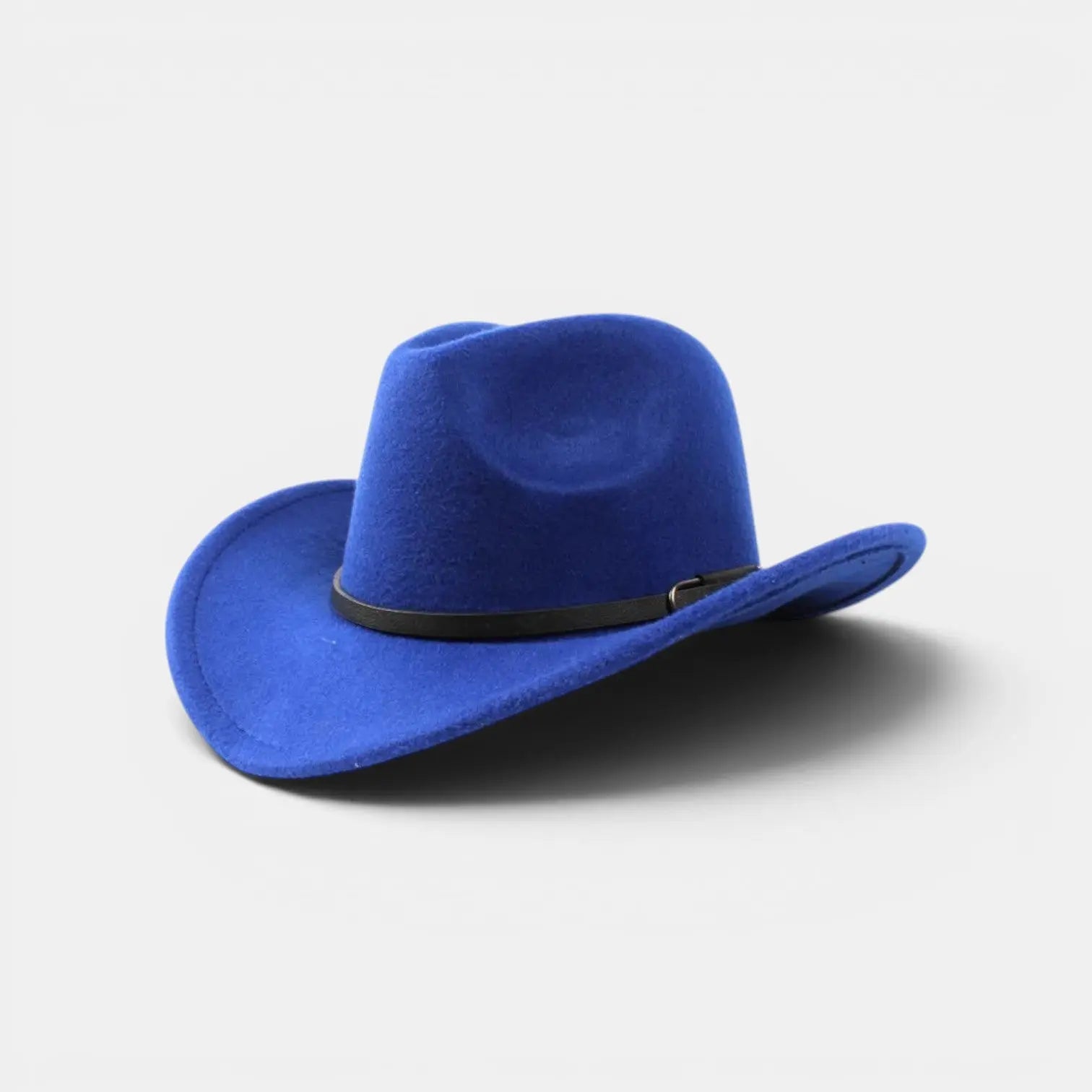 Chapeau Cowboy Feutre Noir Calotte Haute Bande Cuir Unisexe La Boutique du Chapeau