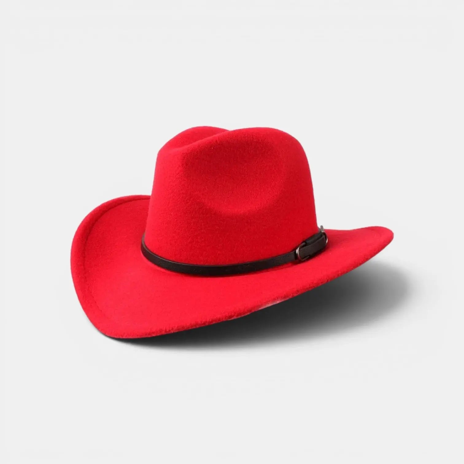 Chapeau Cowboy Feutre Noir Calotte Haute Bande Cuir Unisexe La Boutique du Chapeau