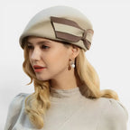 Béret Laine Femme Chic avec Nœud Bicolore La Boutique du Chapeau