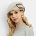 Béret Laine Femme Chic avec Nœud Bicolore La Boutique du Chapeau