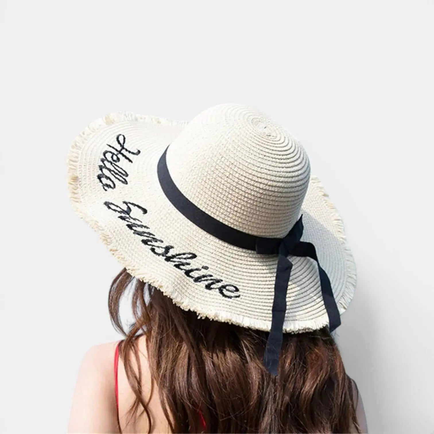 Chapeau Paille Bord Large Pliable Femme Hello Sunshine