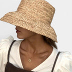 Chapeau Soleil Raffia Tressé Bord Évasé Femme La Boutique du Chapeau