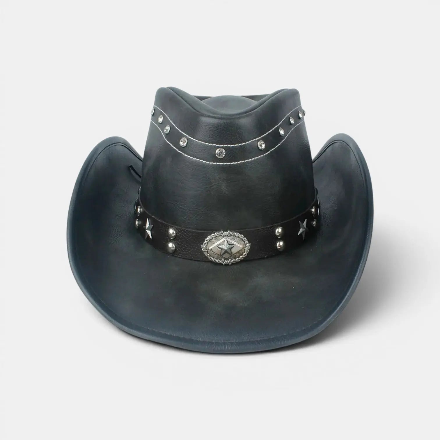 Chapeau Cowboy Cuir Véritable Rivets Crâne Homme La Boutique du Chapeau