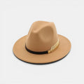 Chapeau Fedora Laine Bord Large Plume Dorée La Boutique du Chapeau